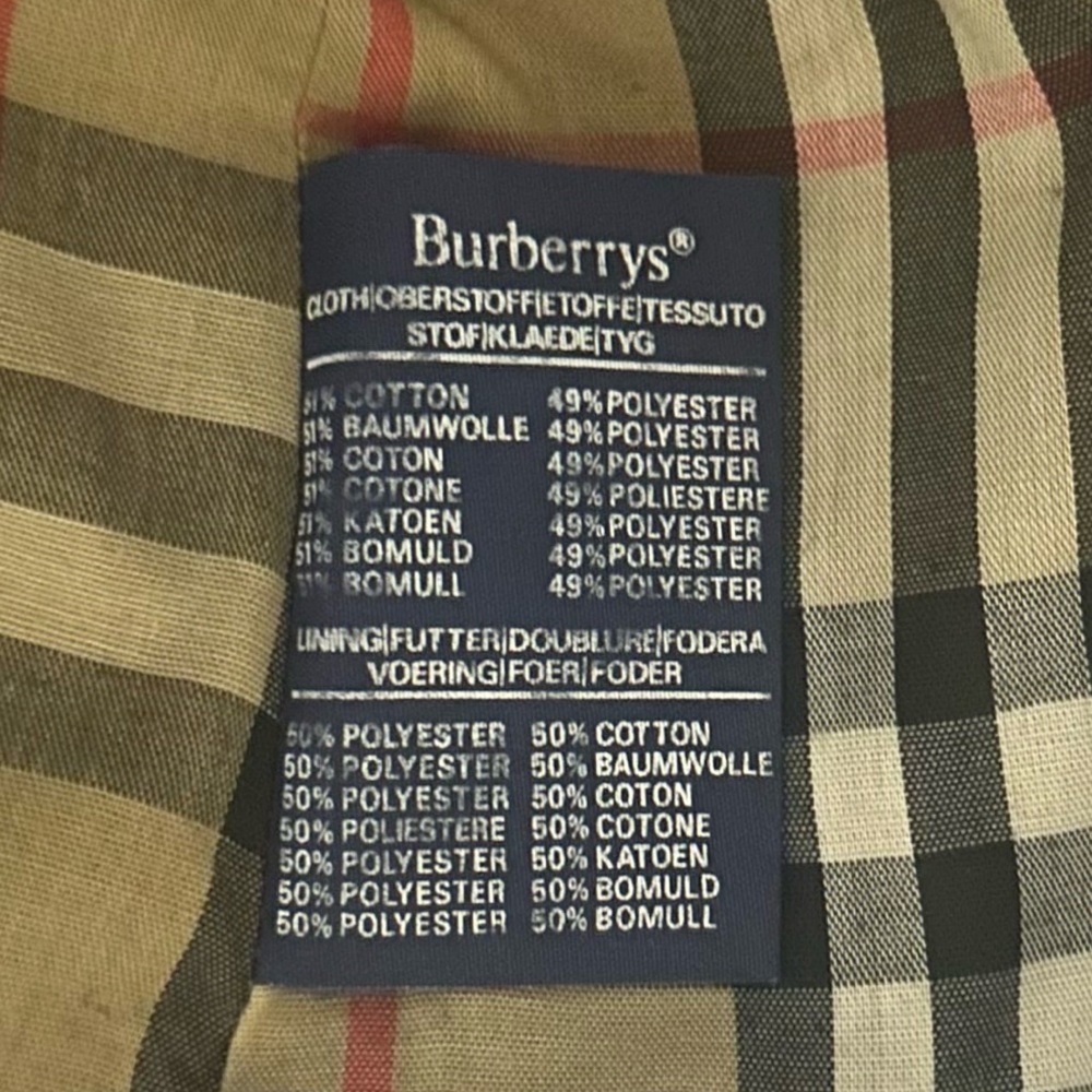 Burberry Double Breasted Long Khaki Trench Coat w/Removable Wool Lining Size 44 - Picture 11 of 16